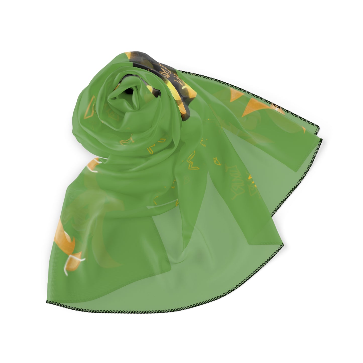 Bufanda de poliéster de lujo con patrón 1 de Vybz (verde esmeralda)