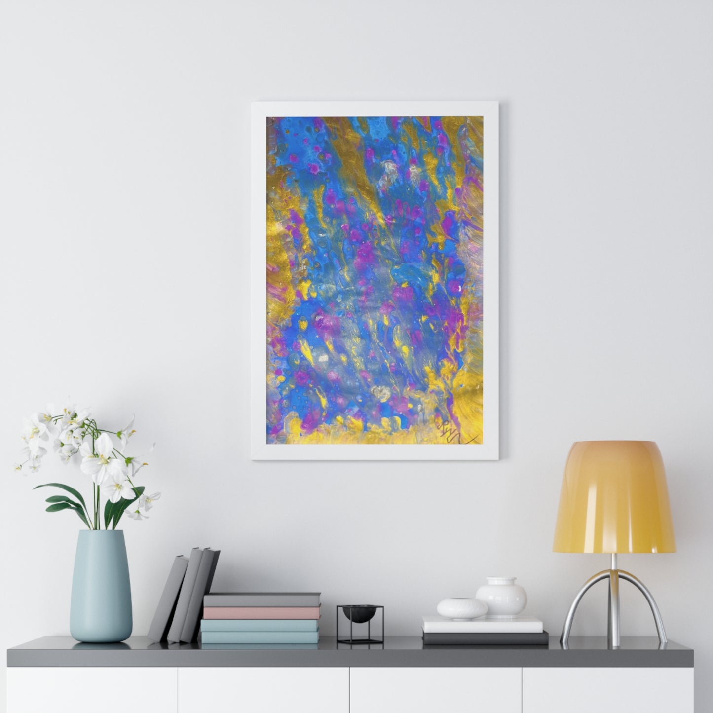 Lluvia dorada - Póster vertical enmarcado (firmado por el director ejecutivo)